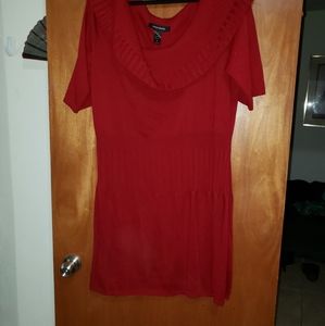 Red sweater plus size dress